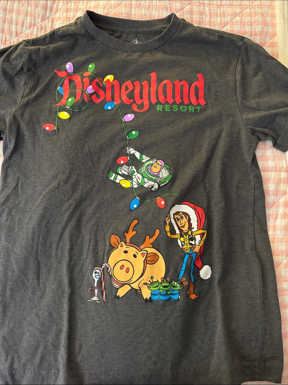 Disney Pixar Toy Story Woody Buzz Lightyear Ham aliens forky Xmas shirt M NEW